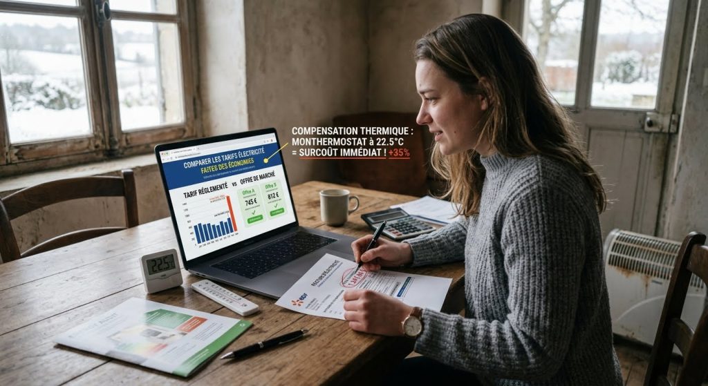 cette personne compare ces factures d'une année a l'autre